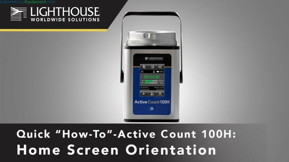 Lighthouse ActiveCount Viable Air Sampler Home Screen Orientation by LWS