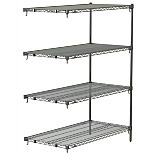 Metro Super Adjustable Super Erecta Industrial Wire Shelving Add-On Units, Chrome