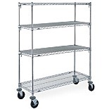 Metro Super Adjustable Super Erecta Industrial Wire Shelf Carts, Chrome