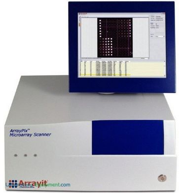 ArrayPix Fluorescence Microplate Microarray Scanner scans 96 microarrays in less than 3 minutes | 3031-31 displayed